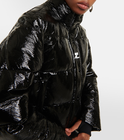 Shop Courrèges Vinyl Padded Jacket In Black