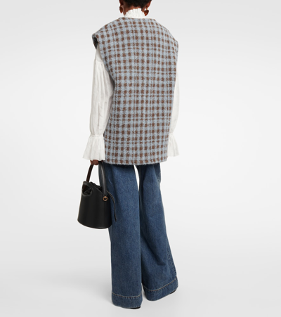 Shop Etro Wool-blend Vest In Blue