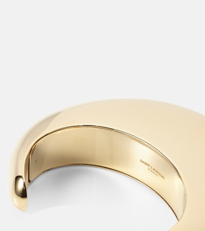 Shop Saint Laurent Bumpy Cuff Bracelet In Gold