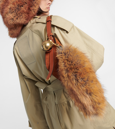 Burberry Faux-fur Bag Charm In Brown