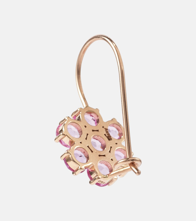 Shop Ileana Makri Daisy Bloom 18kt Rose Gold Earrings With Sapphires In Pink