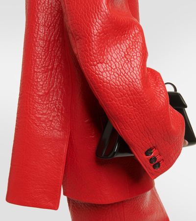 Prada Single-breasted Nappa Leather Jacket In Red