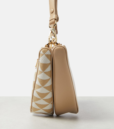 Prada Symbole Leather Mini-bag In Beige