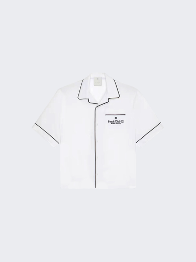Shop Givenchy Linen Hawaiian Shirt In Optic White