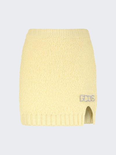 Shop Gcds Hairy Mini Skirt In Yellow