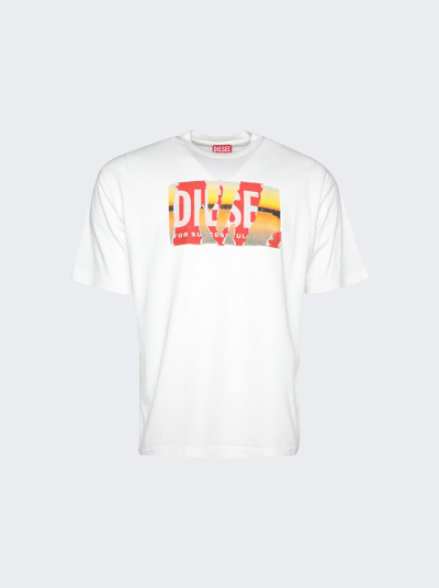 Shop Diesel T-wash T-shirt In Off White