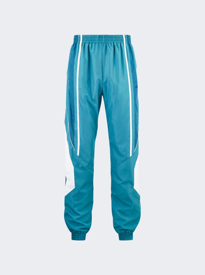 Shop Martine Rose Panelled Trackpant In Teal And White