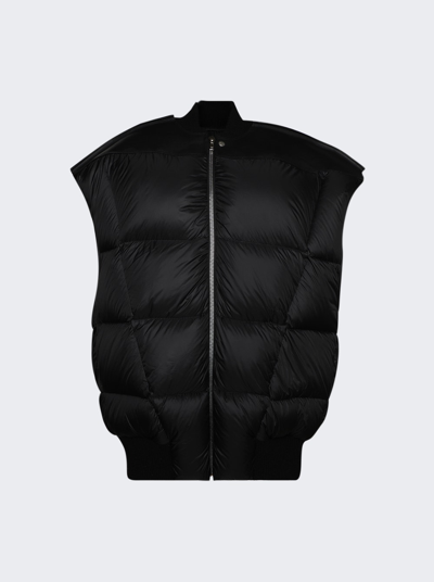 Shop Rick Owens Padded Leather Jumbo Flight Vest In Black
