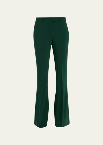 Shop Michael Kors Haylee Flare Crepe Trousers In Forest