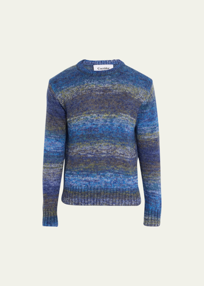 Shop Corridor Men's Mohair Ombre Stripe Sweater In Blu