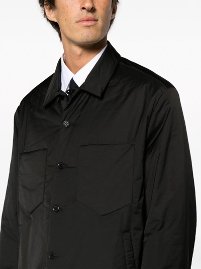 Shop Neil Barrett Boxy Front Pockets Nylon Shirt In Black