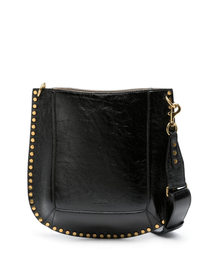 Shop Isabel Marant Black Oskan Studded Shoulder Bag In Nero