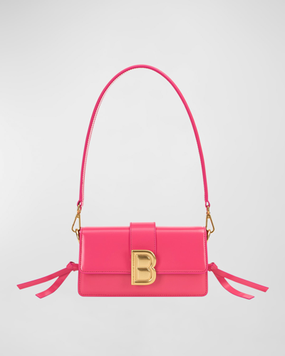 Shop Brandon Blackwood Nia Medium Flap Leather Shoulder Bag In Hot Pink