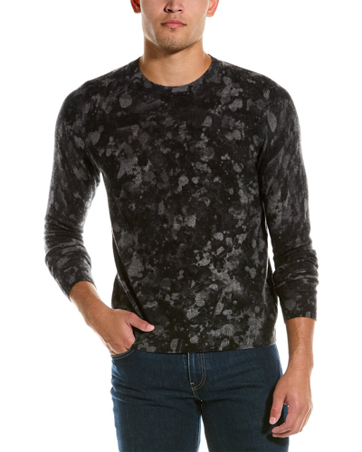 Shop Autumn Cashmere Splatter Paint Print Wool & Cashmere-blend Crewneck Sweater In Grey
