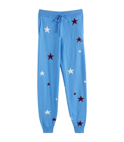 Shop Chinti & Parker Wool-cashmere Star Sweatpants In Blue