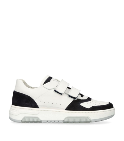 Shop Brunello Cucinelli Leather Suede-trim Velcro Sneakers In White