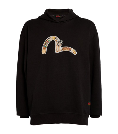 Shop Evisu Embroidered Seagull Hoodie In Black