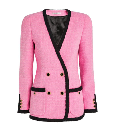 Shop Alessandra Rich Wool-blend Tweed Jacket In Pink
