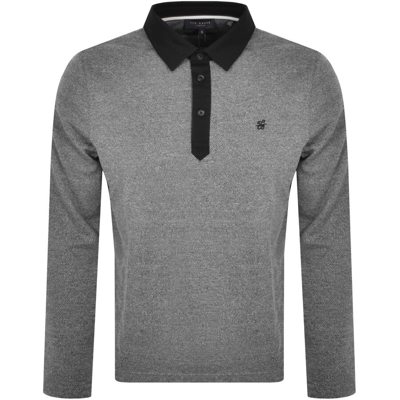 Shop Ted Baker Long Sleeve Razen Polo T Shirt Black