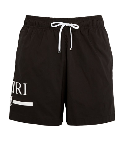 Shop Amiri Logo Swim Shorts In Black