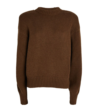 Shop Magda Butrym Cashmere Shoulder-pad Sweater In Brown