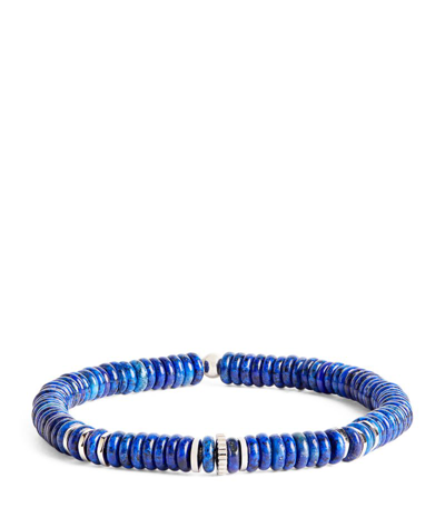 Shop Tateossian Lapis Lazuli Positano Bracelet In Silver