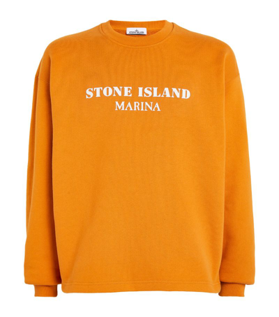 Stone Island Cotton Marina Sweatshirt In Orange | ModeSens