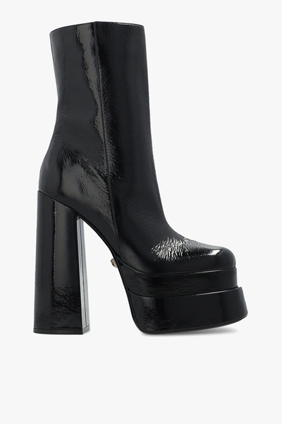 Shop Versace Black ‘aevitas' Platform Ankle Boots In New