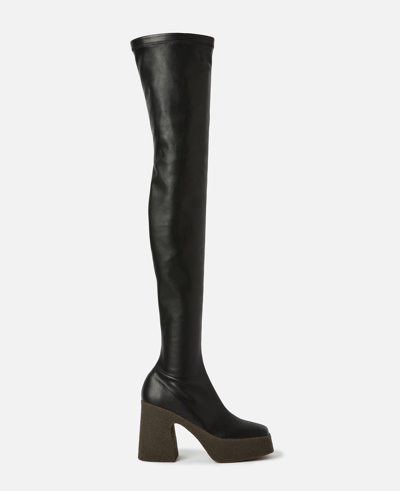 Shop Stella Mccartney Skyla Above-the-knee Boots In Black