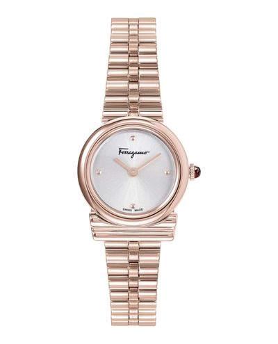 Shop Ferragamo Gancini Horizontal Bracelet Watch In Gold
