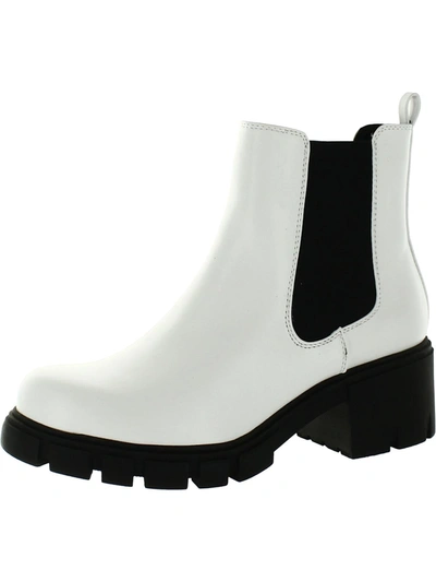 Shop Madden Girl Tessa Womens Laceless Round Toe Chelsea Boots In White