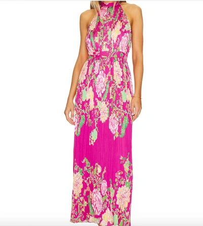 Shop Rococo Sand Chloe Long Dress In Fuchsia Pink In Multi
