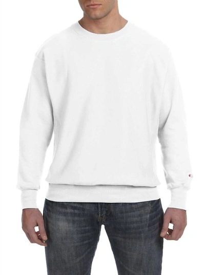Shop Champion Men's Reverse Weave Crew Sweatshirt In White