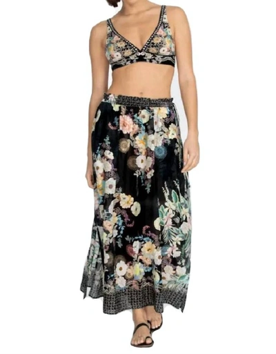 Johnny Was Side Tie Maxi Skirt In Multi In Black