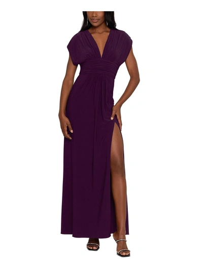 Shop Betsy & Adam Womens Leg Slit Long Maxi Dress In Purple