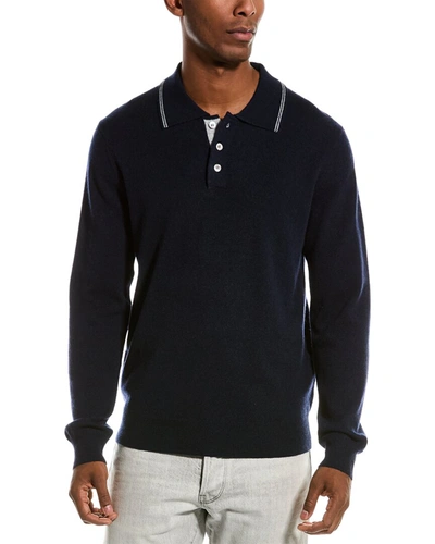 Shop Kier + J Wool & Cashmere-blend Polo Shirt In Blue