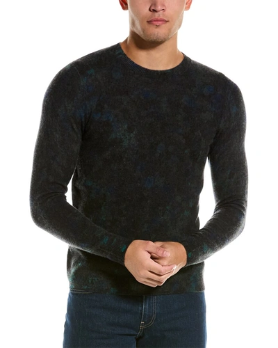 Shop Autumn Cashmere Splatter Paint Print Wool & Cashmere-blend Crewneck Sweater In Blue