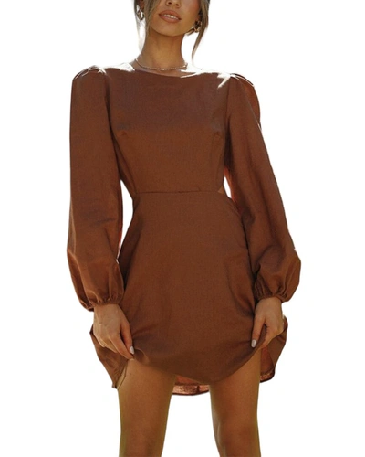 Shop Cercei Studio Mini Dress In Brown