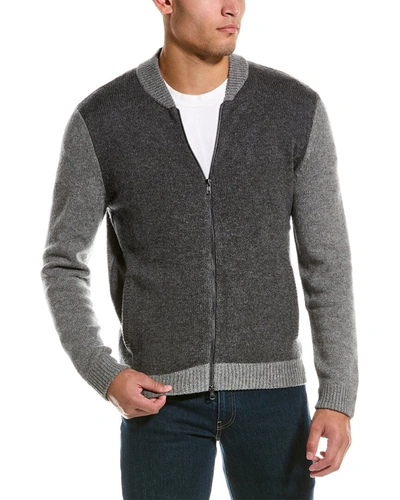 Shop Autumn Cashmere Wool & Cashmere-blend Bomber Jacket In Grey