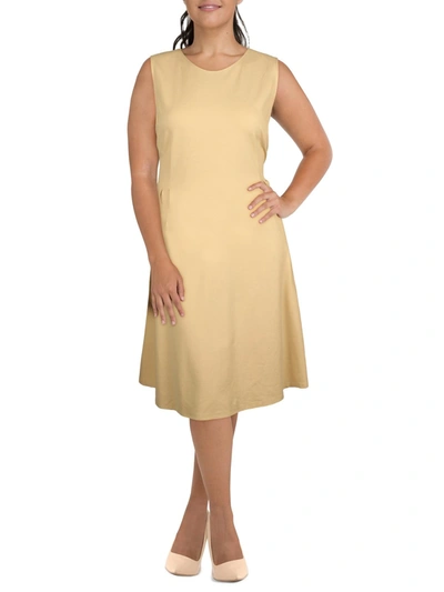 Shop Lauren Ralph Lauren Womens Ponte Sleeveless Shift Dress In Beige