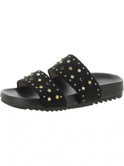Shop Naturalizer Amabella 2 Womens Faux Suede Studded Slide Sandals In Black