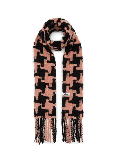Shop Acne Studios Houndstooth-pattern Knitted Scarf