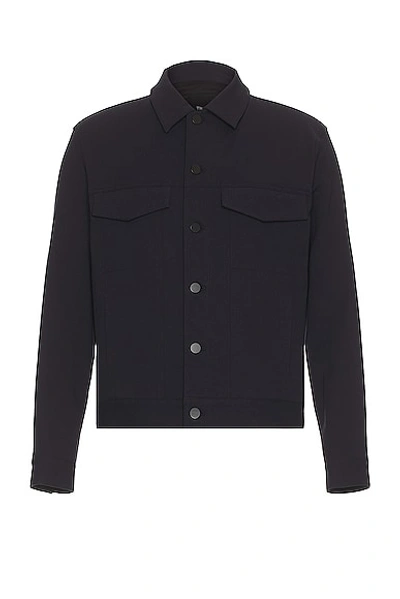 Shop Theory River Neoteric Twill Jacket In Dark Navy