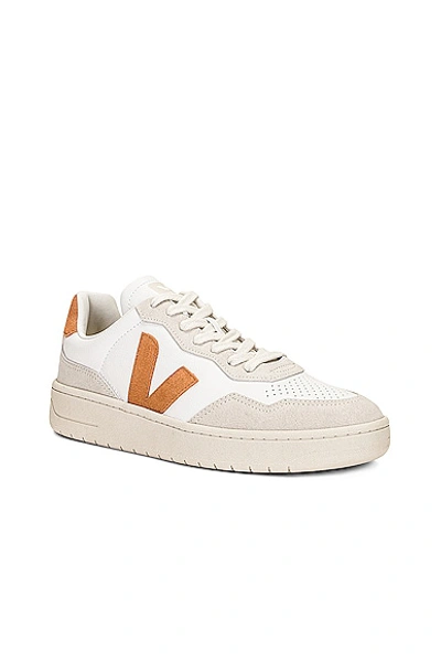 Shop Veja V-90 Sneaker In Extra White & Umber