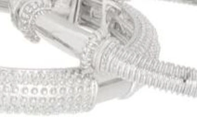 Nordstrom Rack Set Of 5 Textured Stretch Bracelets In Rhodium