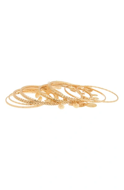 Nordstrom Rack Set Of 8 Assorted Bangle Bracelets In Gold
