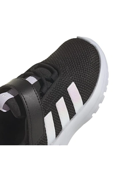 Shop Adidas Originals Kids' Racer Tr23 Running Sneaker In Black/ White/ Blue Dawn
