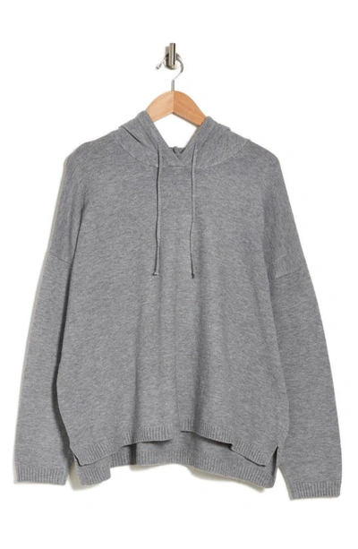 Shop Sweet Romeo Hooded Pullover Sweater In Grey/ Black
