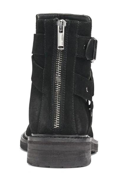 Karl Lagerfeld Suede Harness Boot In Black