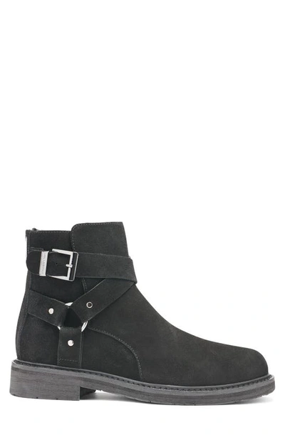 Shop Karl Lagerfeld Paris Suede Harness Boot In Black